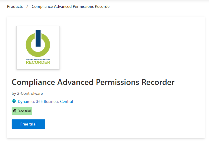 Compliance Advanced Permissions Recorder in AppSource