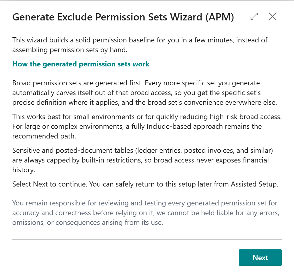 The welcome step of the generator wizard