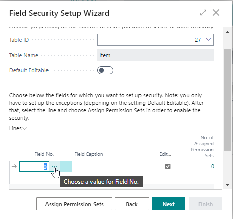 choose a field value