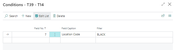 condition in table relation