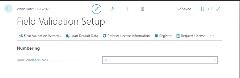 field validation setup