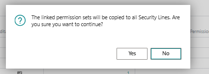 Confirm copying linked permission sets