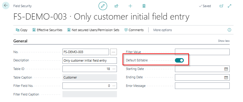 The Default Editable switch