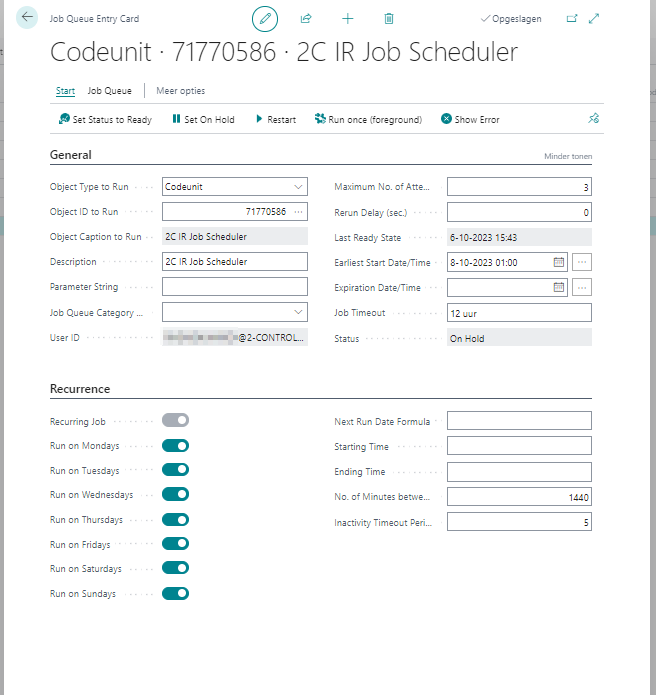 job queue entry card