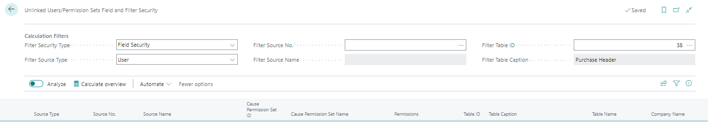 filter options unlinked