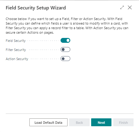 toggle field security wizard